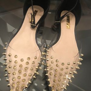 Gold Spiked Flats Size Women’s 11
